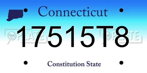 17515T8 Connecticut License Plate
