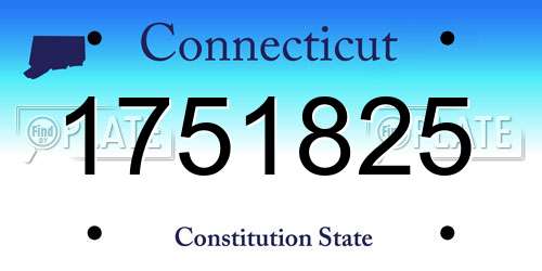 1751825 Connecticut License Plate