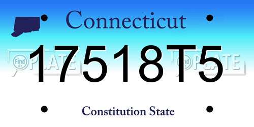 17518T5 Connecticut License Plate