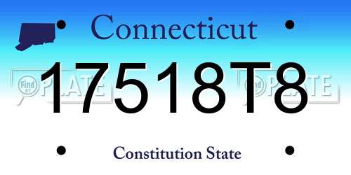 17518T8 Connecticut License Plate