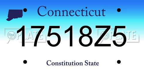 17518Z5 Connecticut License Plate