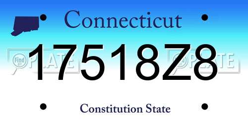 17518Z8 Connecticut License Plate