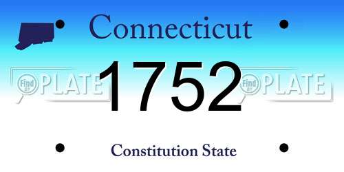 1752 Connecticut License Plate