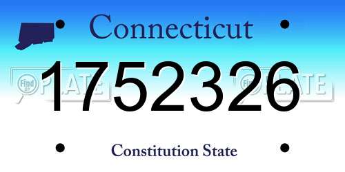1752326 Connecticut License Plate