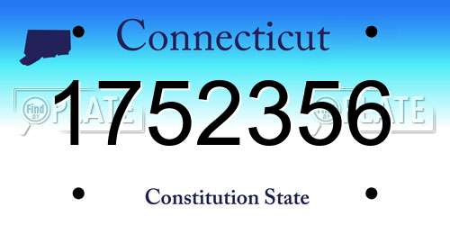1752356 Connecticut License Plate