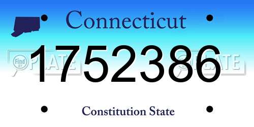 1752386 Connecticut License Plate