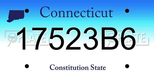17523B6 Connecticut License Plate