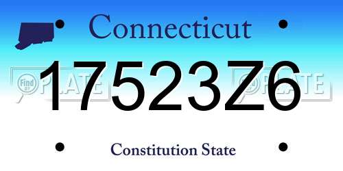 17523Z6 Connecticut License Plate