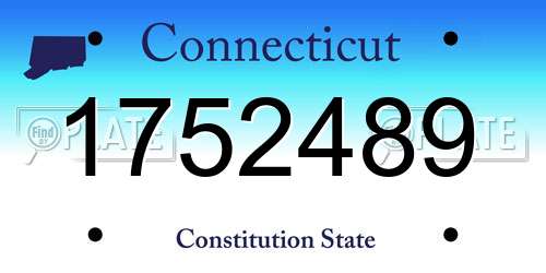 1752489 Connecticut License Plate