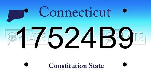 17524B9 Connecticut License Plate