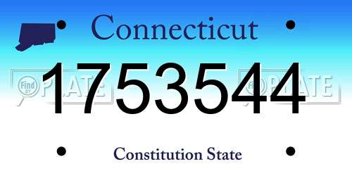 1753544 Connecticut License Plate