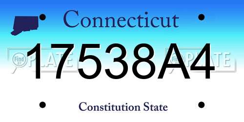 17538A4 Connecticut License Plate