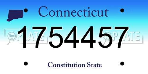 1754457 Connecticut License Plate