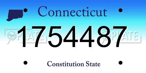 1754487 Connecticut License Plate