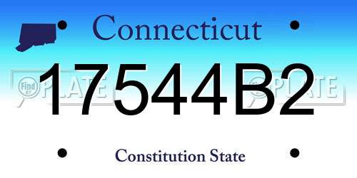 17544B2 Connecticut License Plate