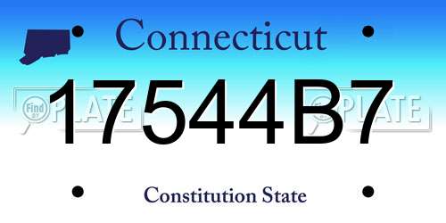 17544B7 Connecticut License Plate