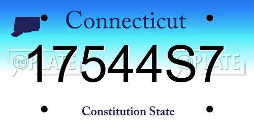 17544S7 Connecticut License Plate