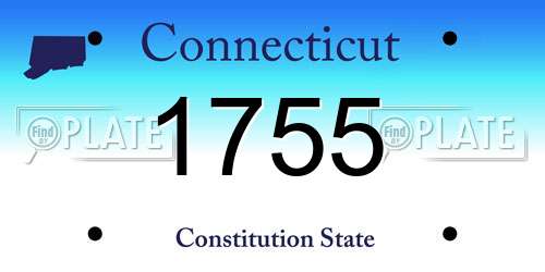 1755 Connecticut License Plate