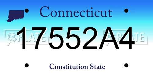 17552A4 Connecticut License Plate