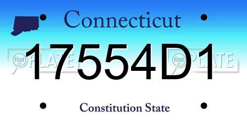 17554D1 Connecticut License Plate