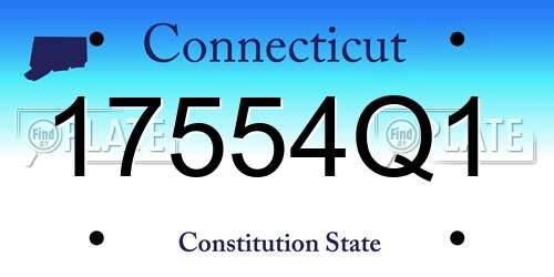17554Q1 Connecticut License Plate