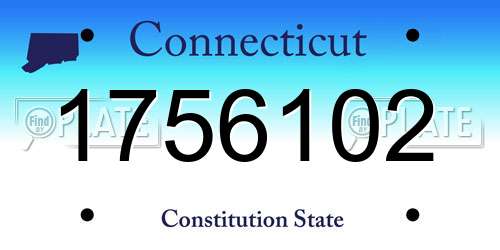 1756102 Connecticut License Plate