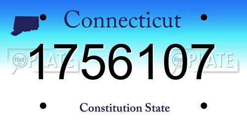 1756107 Connecticut License Plate