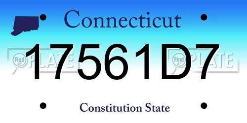 17561D7 Connecticut License Plate