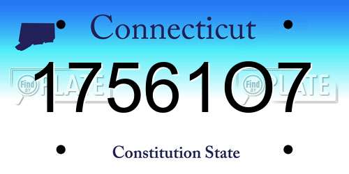17561O7 Connecticut License Plate