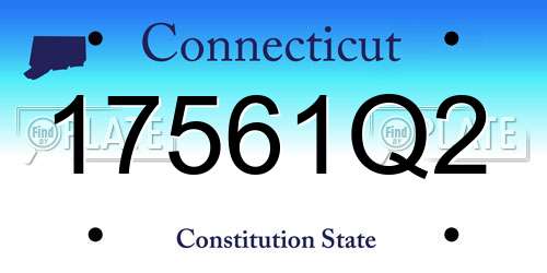 17561Q2 Connecticut License Plate