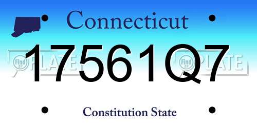 17561Q7 Connecticut License Plate