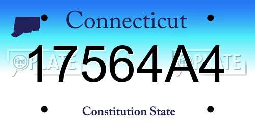 17564A4 Connecticut License Plate
