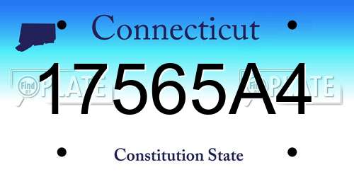 17565A4 Connecticut License Plate