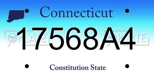 17568A4 Connecticut License Plate