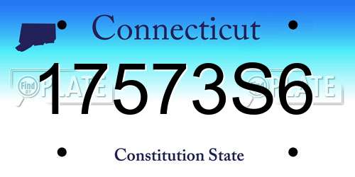 17573S6 Connecticut License Plate