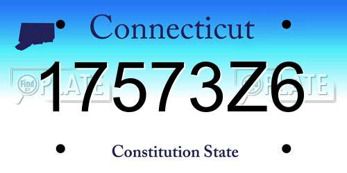 17573Z6 Connecticut License Plate