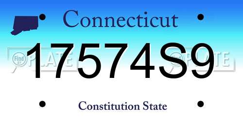 17574S9 Connecticut License Plate