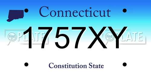 1757XY Connecticut License Plate