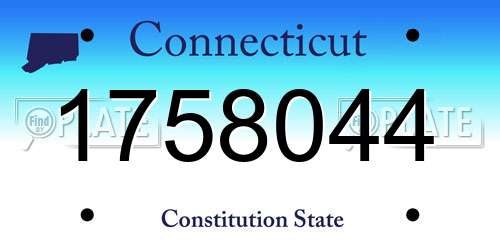 1758044 Connecticut License Plate
