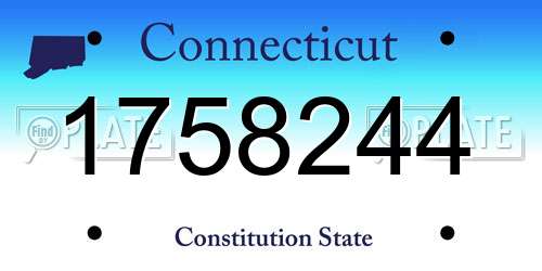 1758244 Connecticut License Plate