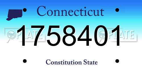 1758401 Connecticut License Plate