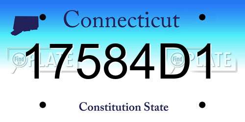 17584D1 Connecticut License Plate