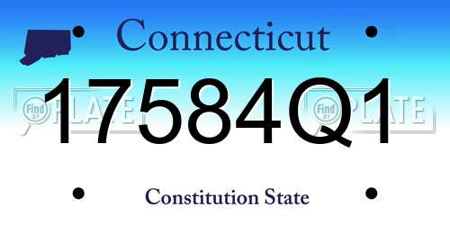 17584Q1 Connecticut License Plate