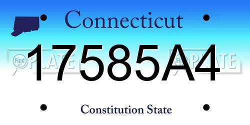 17585A4 Connecticut License Plate