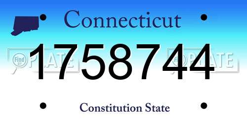 1758744 Connecticut License Plate