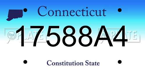 17588A4 Connecticut License Plate