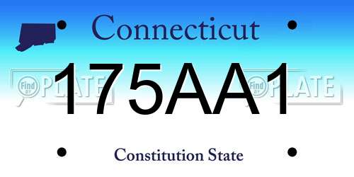 175AA1 Connecticut License Plate