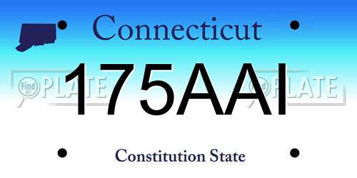175AAI Connecticut License Plate
