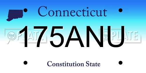 175ANU Connecticut License Plate