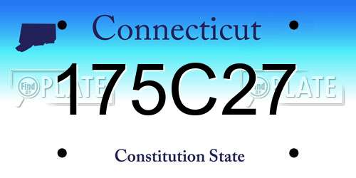175C27 Connecticut License Plate